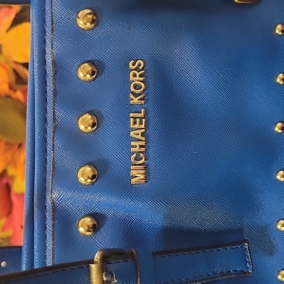 Cobalt Blue Michael Kors Jet Set Studded Tote NWOT MSRP $358 - Picture 7 of 7
